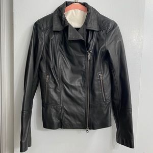 REISS | Dahlia Black Leather Jacket Size XS HOT!!!